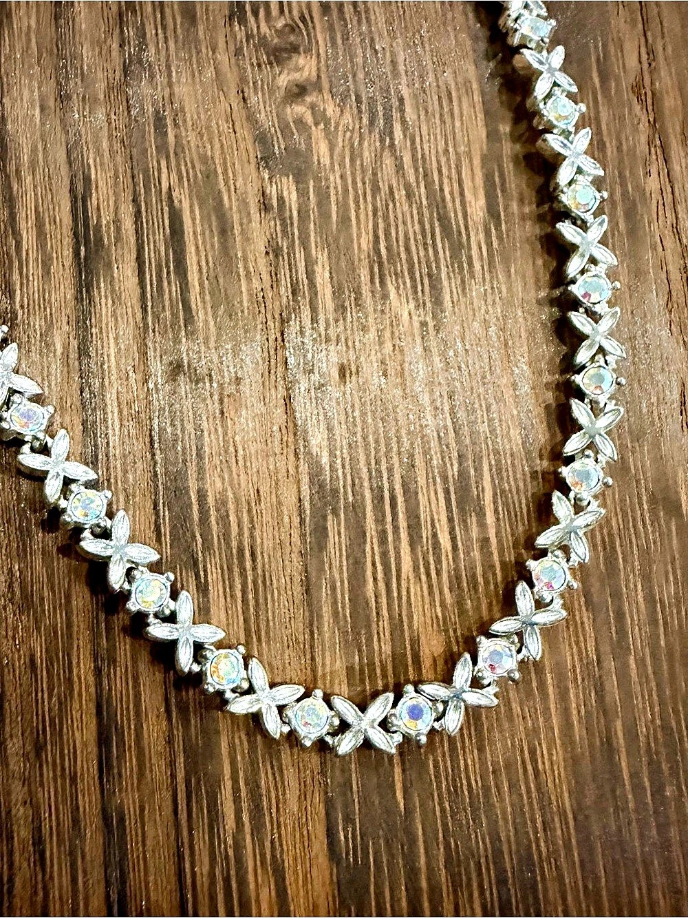Crystal Floral Link Necklace